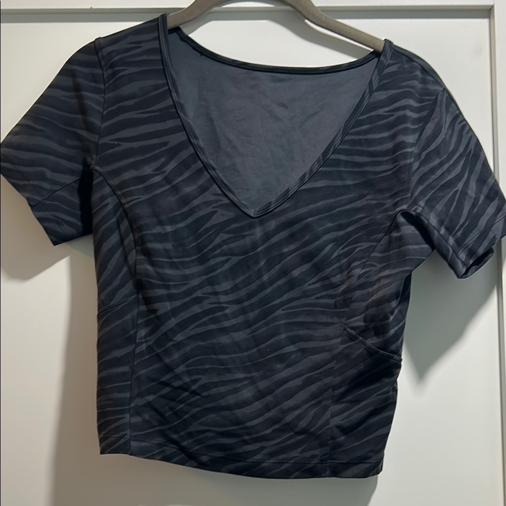 Lululemon Align Crop Zebra Print V-Neck Top